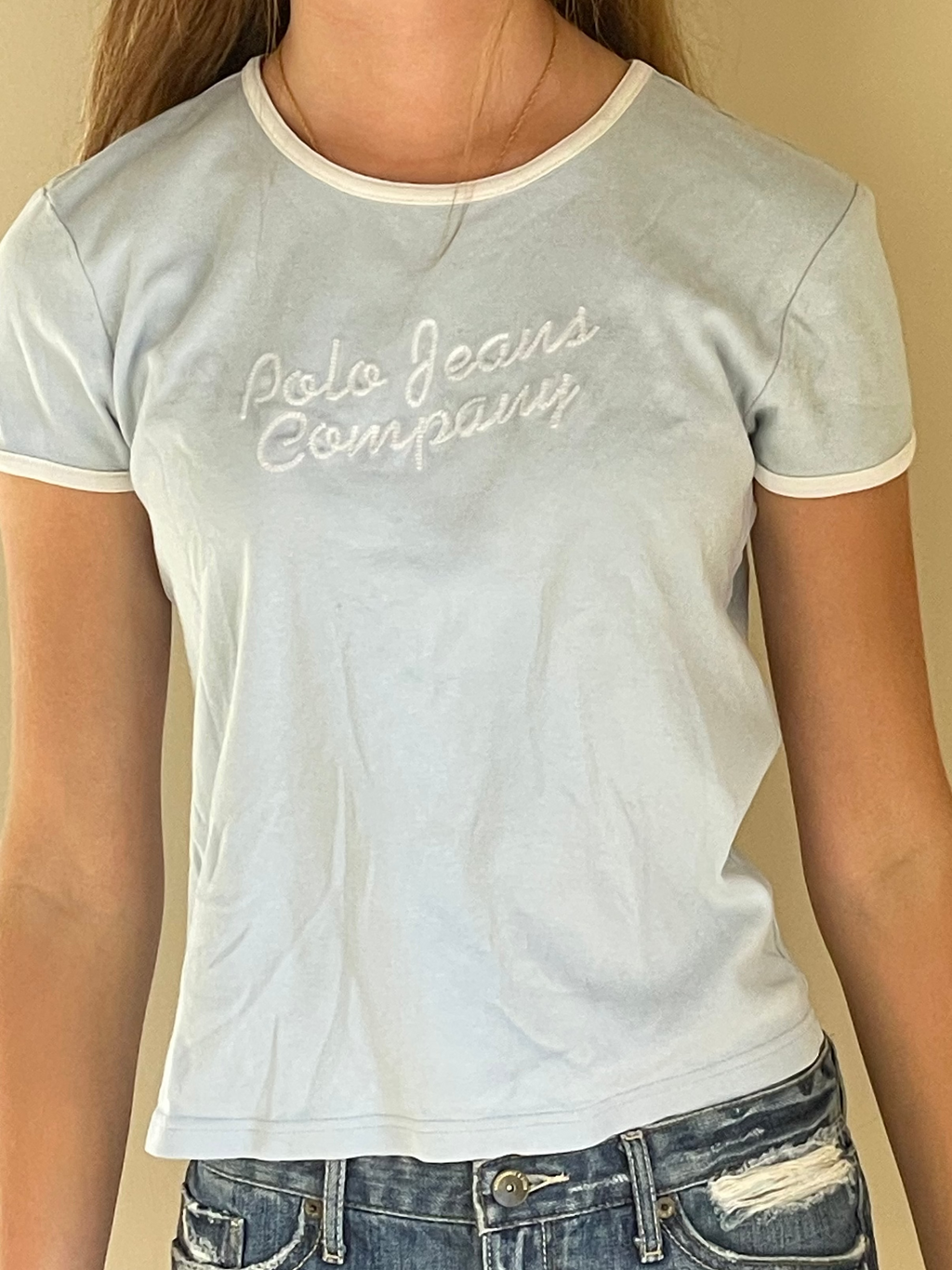 Vintage Ralph Lauren blue baby tee