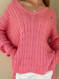 Ralph Lauren coral cable knit sweater